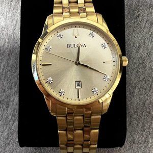 Bulova Sutton Diamond Accent Gold-Tone Watch with Champagne Dial